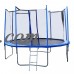 12 FT Round Trampoline with Enclosure, Net W/ Spring Pad Ladder   
